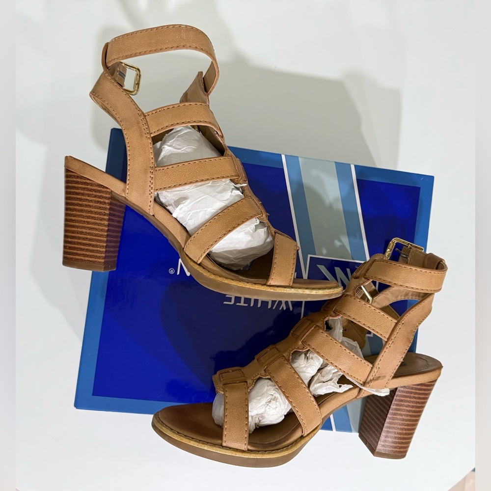 White mountain heeled Sandals.